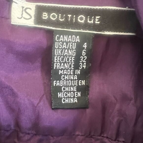 JS Boutique Beaded Chiffon Plum Halter Formal Bridesmaid Embellished Gown Sz 4 - Picture 5 of 13